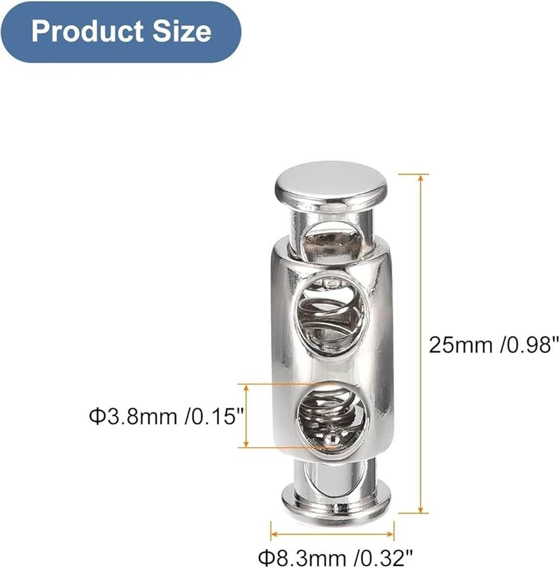 200 قطعة 3.8 مم قفل زنبركي مزدوج الثقب سدادة مشبك منزلق مفاتيح تبديل - Image 3