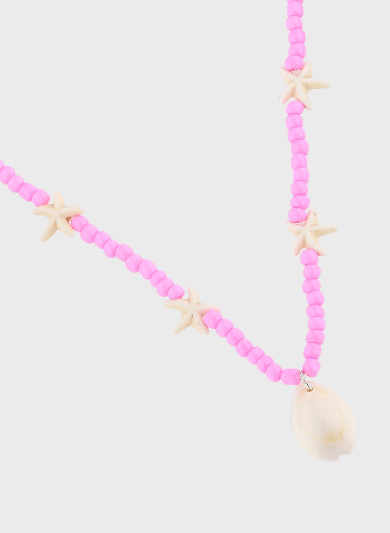 Ginger Beaded Shell Pendant Necklace  - Image 2