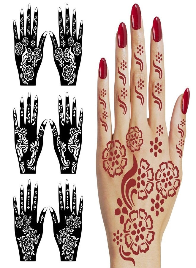 VANVATI Floral Ring Mehndi Stencil Sticker For Brides To Style Hands On Occasion - Image 2