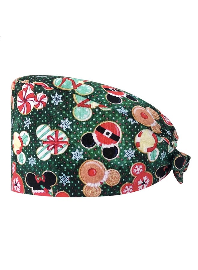 NIBEMINENT Surgical Caps Medical Scrub Hat  Long Hair Dentist Skullcaps Veterinary Hats with Botton Chef Nursing Hats