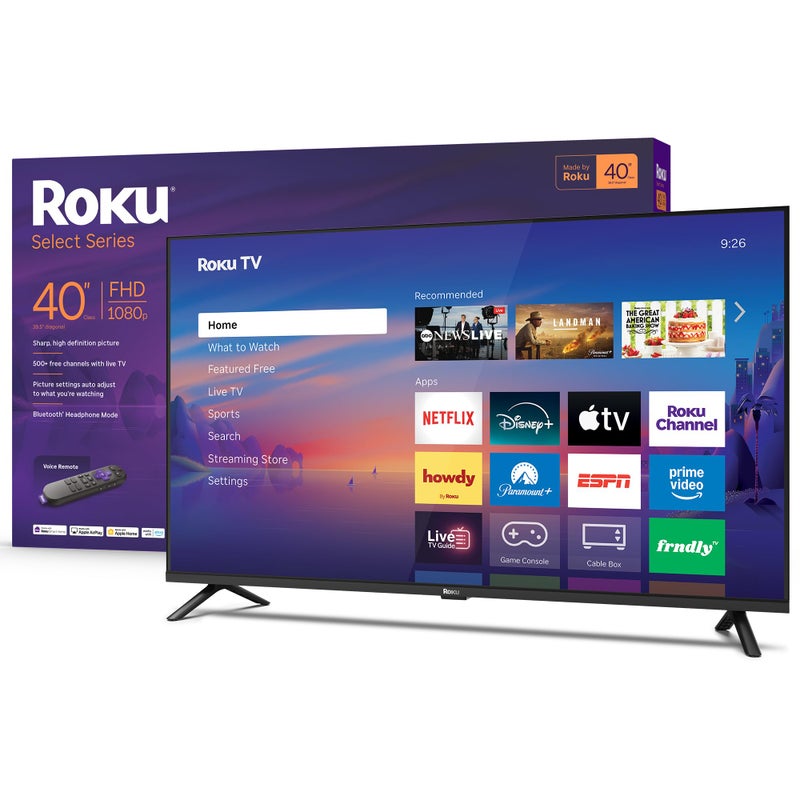 Roku Smart TV 2026 â€“ 40-Inch Select Series, 1080p Full HD TV â€“ Roku TV with Voice Remote â€“ Flat Screen LED Television with Wi-Fi for Streaming Live Local News Sports & Movies, Bluetooth Headphone Mode - Image 1