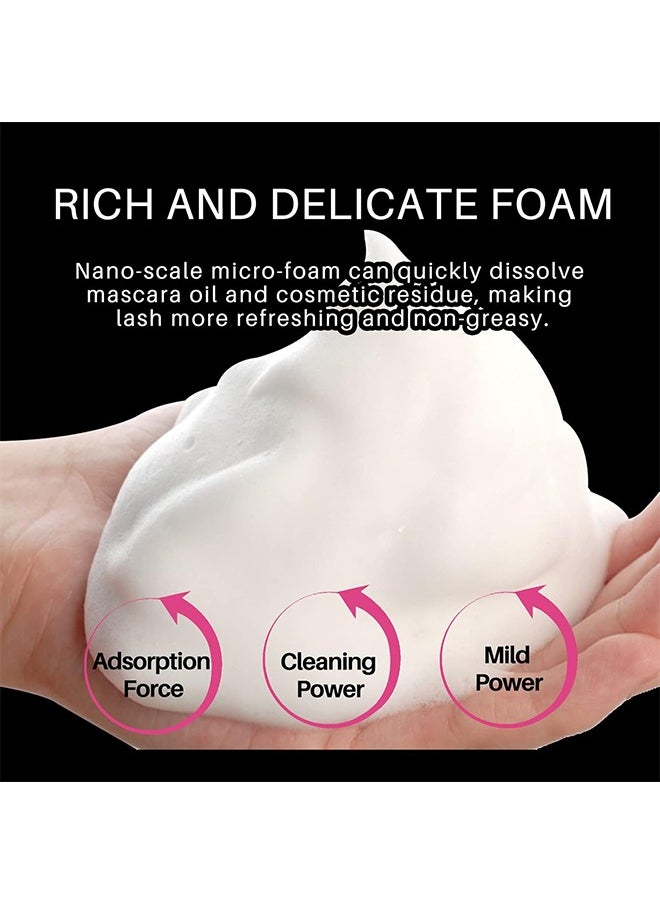 Lash Shampoo，Eyelash Extension Shampoo, Remove Makeup Residue & Mascara, Gentle Deep Cleansing and No Irritating or Burning for Eyelash Extension Foam - Perfect for Salon Use and Home Care (50ML)