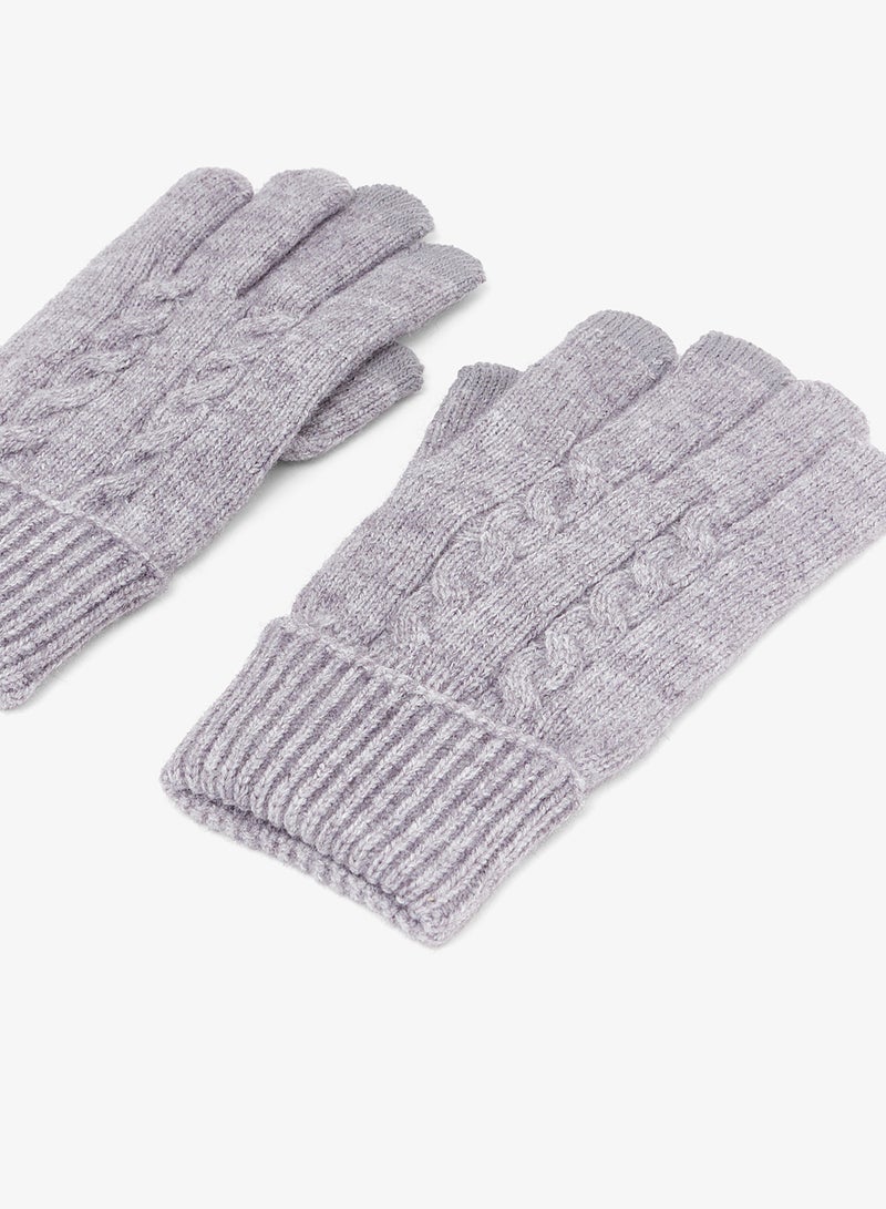 Ginger Textured Knitted Gloves - Image 3