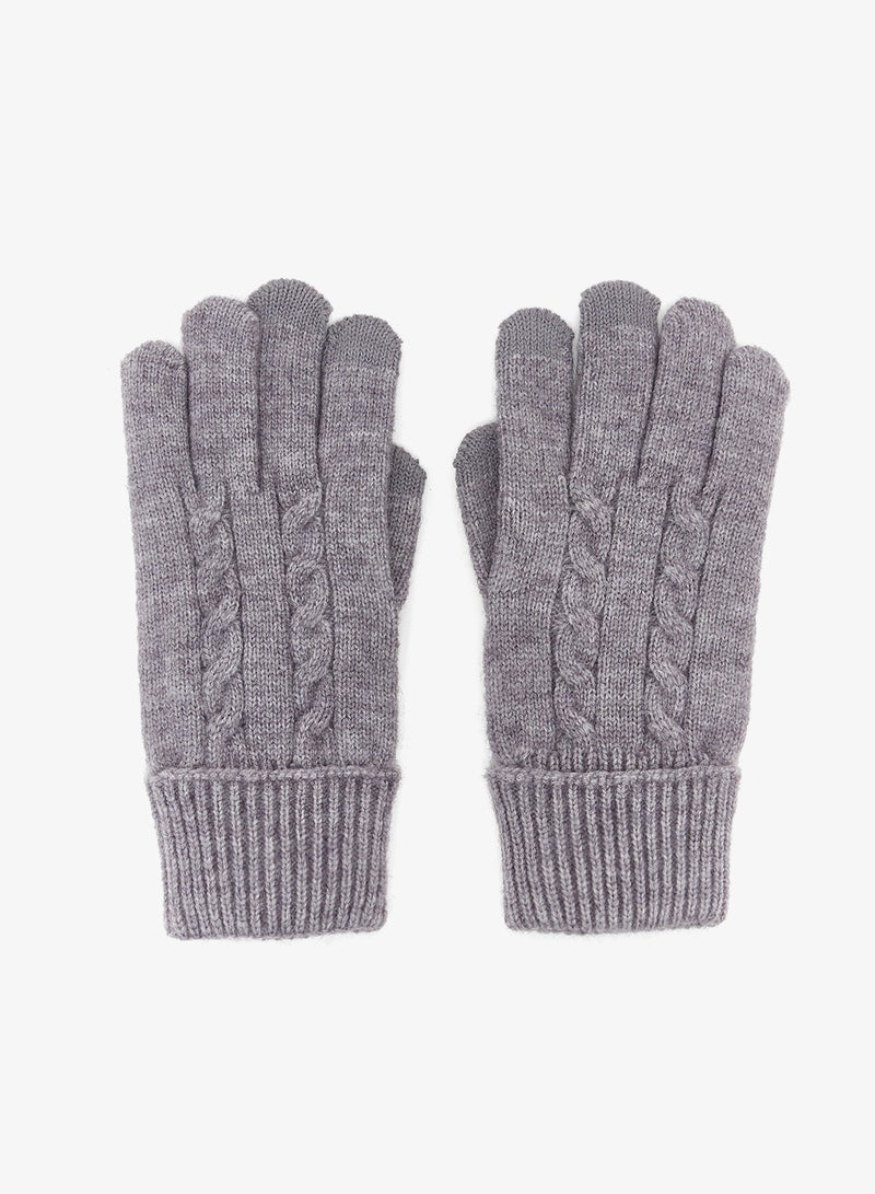 Ginger Textured Knitted Gloves - Image 1