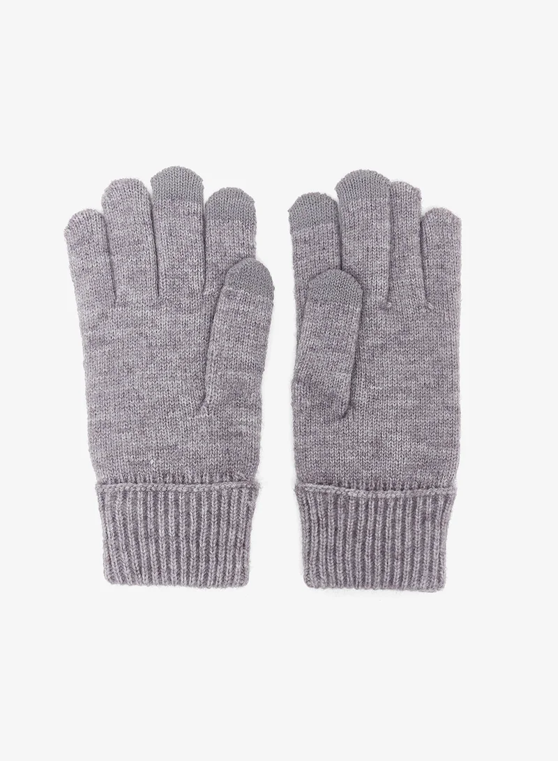 Ginger Textured Knitted Gloves