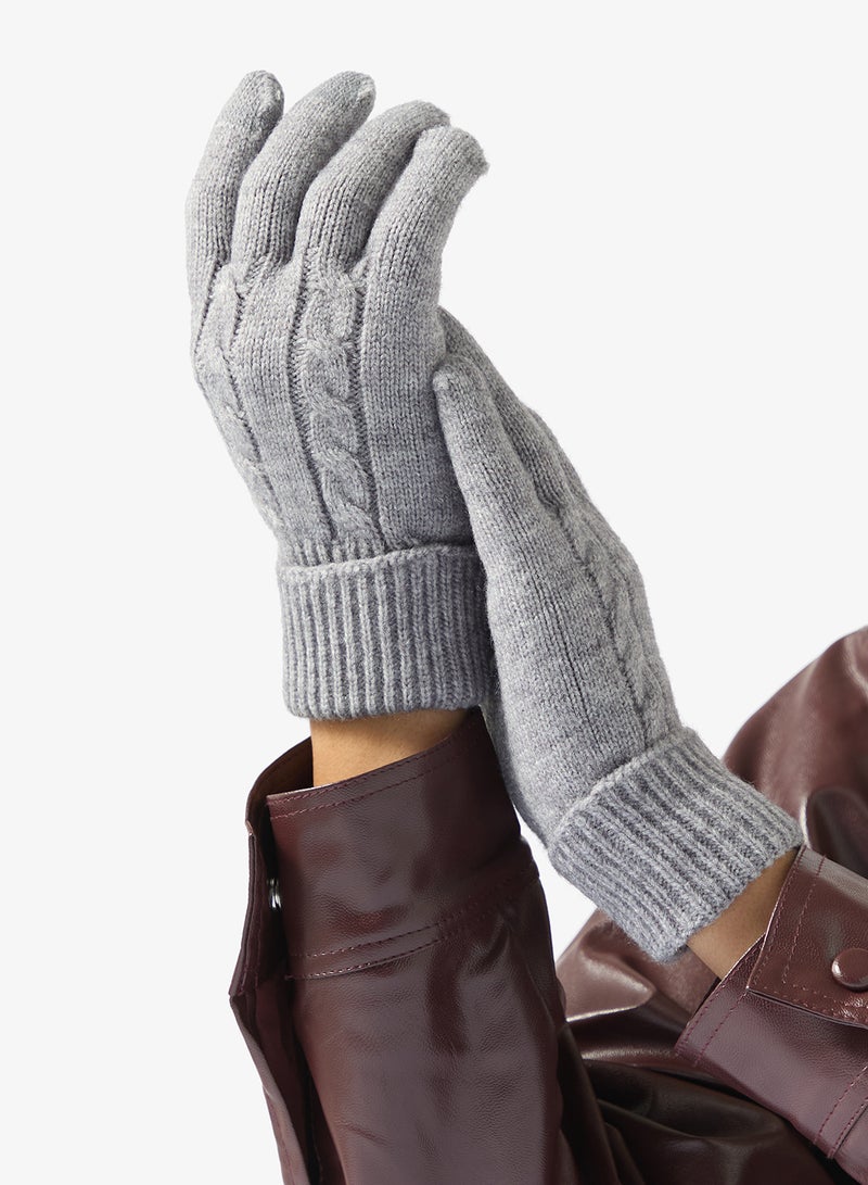 Ginger Textured Knitted Gloves - Image 4
