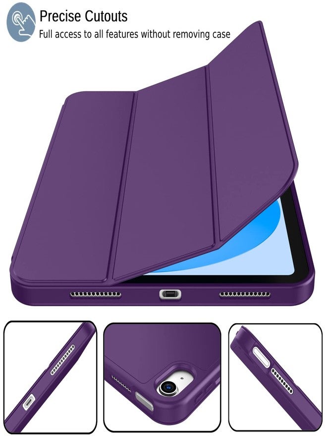 iMieet جراب iMieet لجهاز iPad (A16) من الجيل الحادي عشر/الجيل العاشر [11 بوصة 2025/10.9 بوصة 2022] مع حامل قلم، غطاء ذكي ثلاثي الطي مع ظهر من مادة TPU الناعمة، خاصية التشغيل/الإيقاف التلقائي (بنفسجي داكن) - Image 2