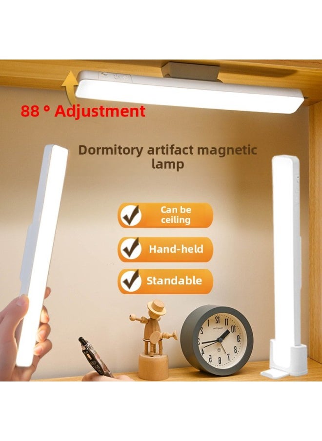 Generic Dormitory Magnetic Suction Light LED Rechargeable Study Light Eye Protection Table Lamp Bedroom Bedside Light Emergency Light Night Light Cool Light-Specifications:30cm 26 Lamp Beads ]-Power:Charging Type 1200 MA + Vertical Base  - Image 1