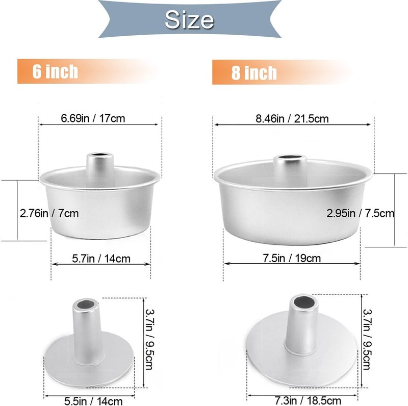 Bezall 6 Inch Angel Food Cake Pan with Removable Bottom, Aluminum Round Tube Pan Chiffon Cake Mold Baking Tin - Image 4