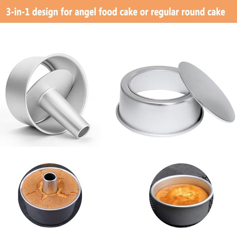 Bezall 6 Inch Angel Food Cake Pan with Removable Bottom, Aluminum Round Tube Pan Chiffon Cake Mold Baking Tin - Image 3