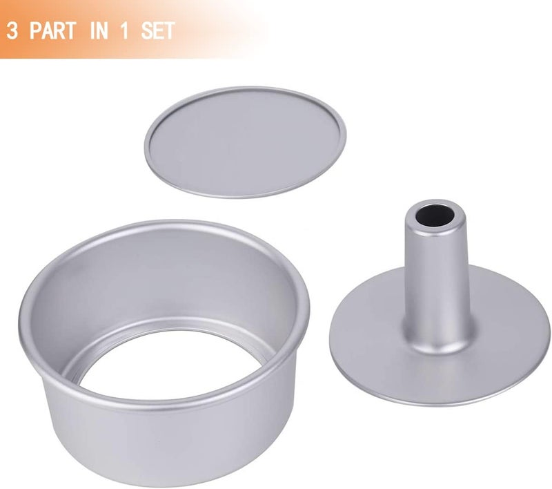 Bezall 6 Inch Angel Food Cake Pan with Removable Bottom, Aluminum Round Tube Pan Chiffon Cake Mold Baking Tin - Image 2