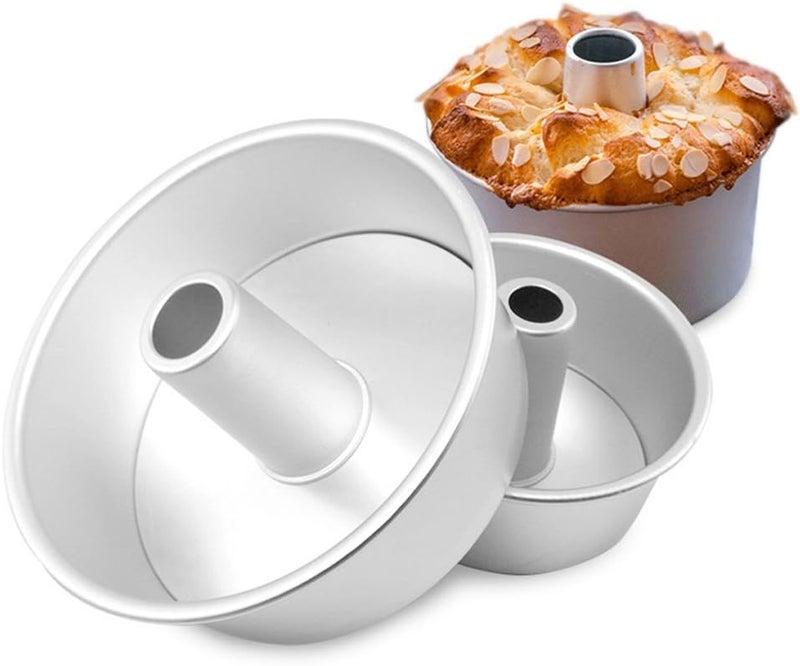 Bezall 6 Inch Angel Food Cake Pan with Removable Bottom, Aluminum Round Tube Pan Chiffon Cake Mold Baking Tin - Image 1