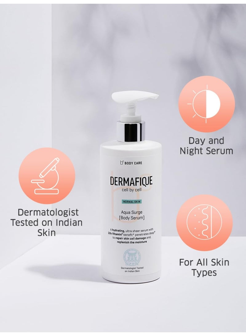 Dermafique Aqua Surge Body Lotion for Winters – 300ml | Protects Against UV Action | 10x Vitamin E Benefits, Glycerine, Shea Butter| Repairs Skin Cell Damage | Dermatologist Tested on Indian Skin - Image 4
