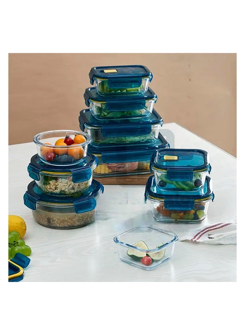 Mondex طقم حفظ الطعام من زجاج البورسليكات من موندكس 2 قطعة حاوية تخزين الطعام صندوق غداء مع فتحات تهوية - سعة 350 مل + 650 مل، فتحات هواء قابلة للفتح وآمنة، أختام سيليكون، أغطية بلاستيكية - Image 4