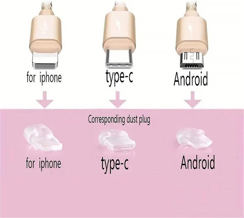 Secure 100pcs DIY Dust Plug Transparent Anti Dust Protector Caps Charge Port Dustplugs Port Protection Stopper(Type C) - Image 4