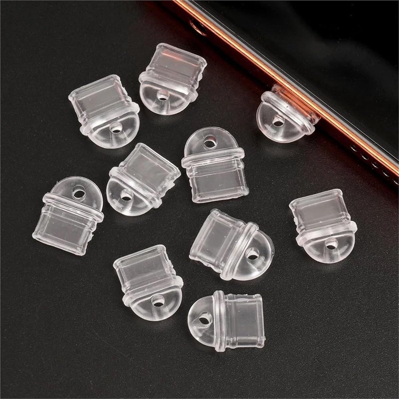 Secure 100pcs DIY Dust Plug Transparent Anti Dust Protector Caps Charge Port Dustplugs Port Protection Stopper(Type C) - Image 5