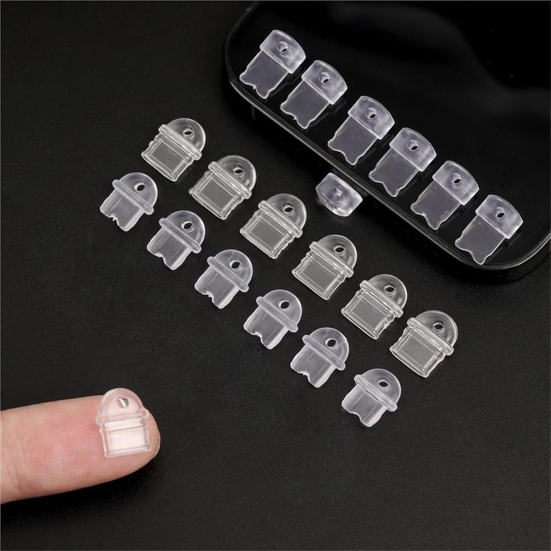 Secure 100pcs DIY Dust Plug Transparent Anti Dust Protector Caps Charge Port Dustplugs Port Protection Stopper(Type C) - Image 3