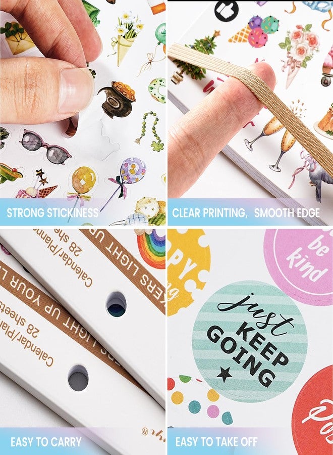 Shoparr Planner Stickers - Calendar Stickers for Decorating, 28 Sheets Daily Planner Accessories for Celebrations, Holidays, Journaling, 1800+ Sticker for Kids/Adults, Scrapbook Supplies - Khaki - Image 5