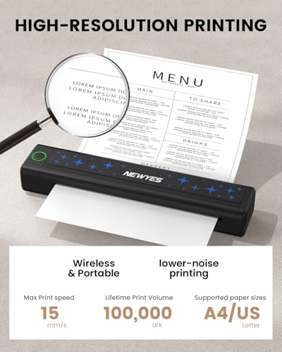 NEWYES Portable Thermal Printer Inkless Printer Wireless Connectivity Business Travel Home Education Use - Image 2