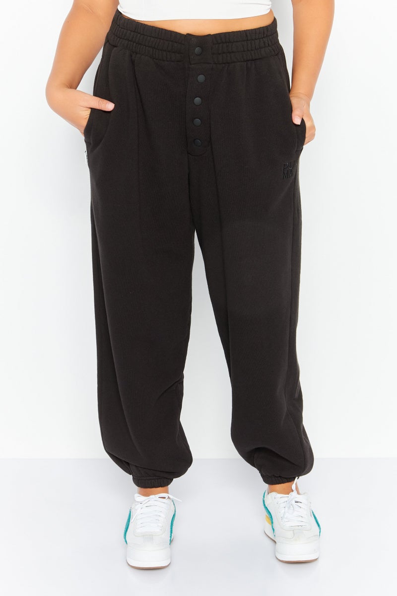 PUMA Women Sportswear Fit Brand Logo Training Sweatpants, Black - Image 1