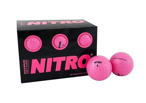 Nitro Long Distance Golf Balls (12PK) All Levels-Nitro Maximum Distance Titanium Core 85 Compression High Velocity Spin Control USGA Approved-Total of 12-Hot Pink - Image 5