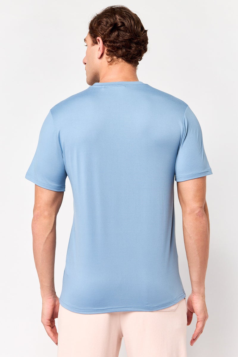 MOTION Men Sportswear Fit Short Sleeve Training T-Shirt, Dusty Blue - Image 4