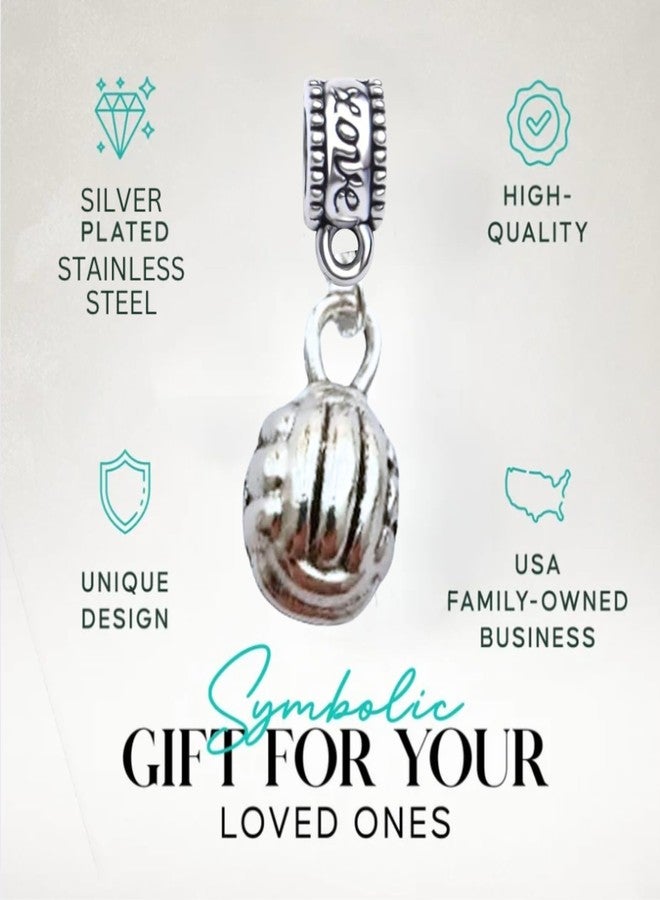 Sportybella Volleyball Charm Bead - Silver-Plated Dangle Charm for Sports Lovers - Compatible with Pandora, Troll, Chamilia & European Bracelets - Volleyball Jewelry & Accessories - Gift for Players & Fans - Image 2