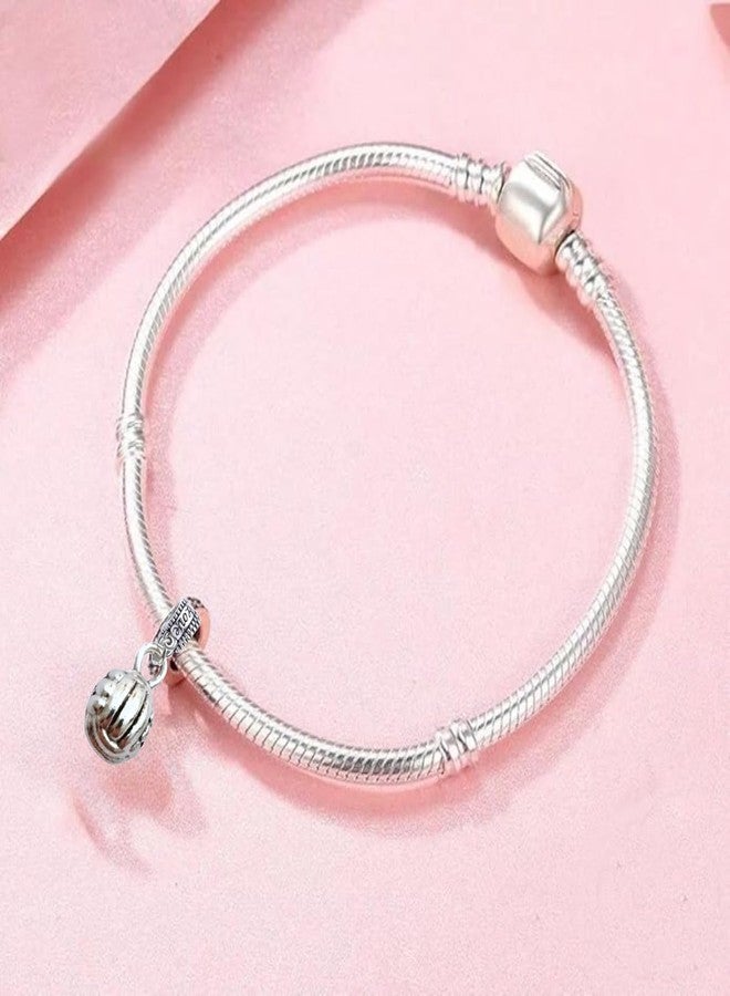 Sportybella Volleyball Charm Bead - Silver-Plated Dangle Charm for Sports Lovers - Compatible with Pandora, Troll, Chamilia & European Bracelets - Volleyball Jewelry & Accessories - Gift for Players & Fans - Image 5