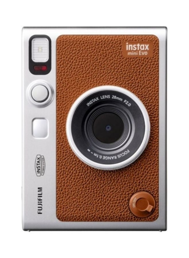 FUJIFILM Instax Mini EVO Hybrid Instant Camera – Brown (USB-C) | Instant Print with Digital Preview, Creative Modes & Built-In Selfie Mirror With Pack Of 10 Films - Image 3