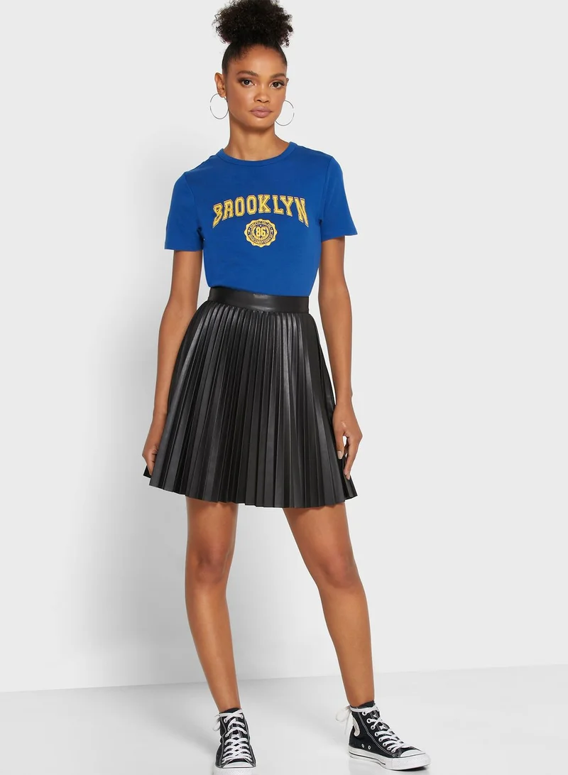 TOPSHOP Blue Brooklyn Collegiate Top
