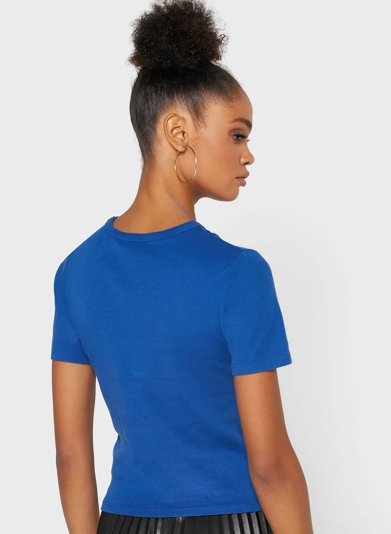 TOPSHOP Blue Brooklyn Collegiate Top