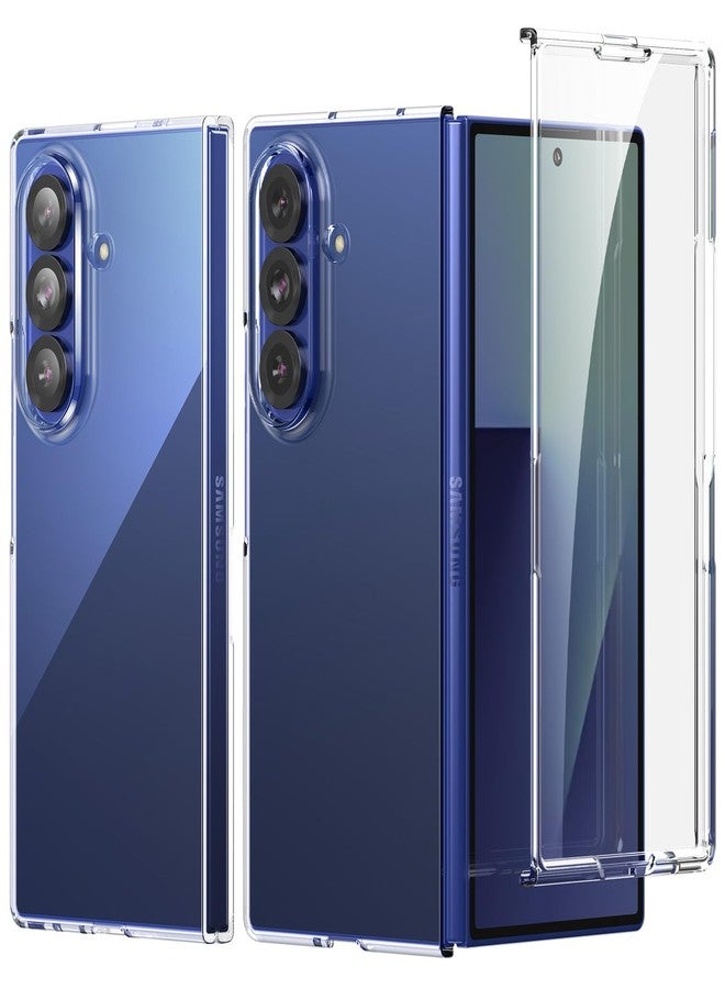 Foluu Clear Case for Samsung Galaxy Z Fold7 with Front Built-in Screen Protector - Scratch Resistant Hard PC Back Bumper Protective Shockproof Cover for Samsung Galaxy Z Fold 7 5G 2025 - Image 1