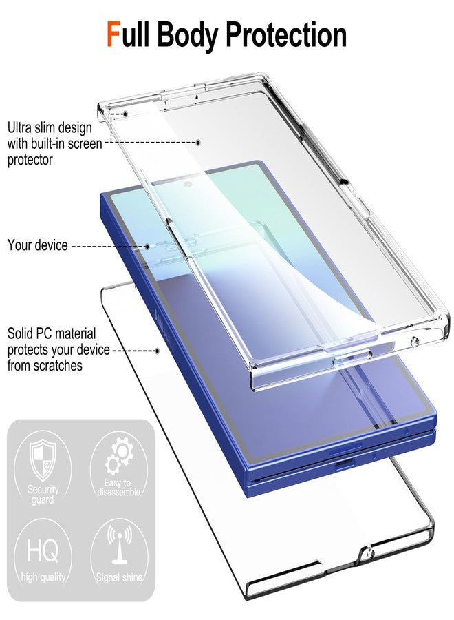 Foluu Clear Case for Samsung Galaxy Z Fold7 with Front Built-in Screen Protector - Scratch Resistant Hard PC Back Bumper Protective Shockproof Cover for Samsung Galaxy Z Fold 7 5G 2025 - Image 2