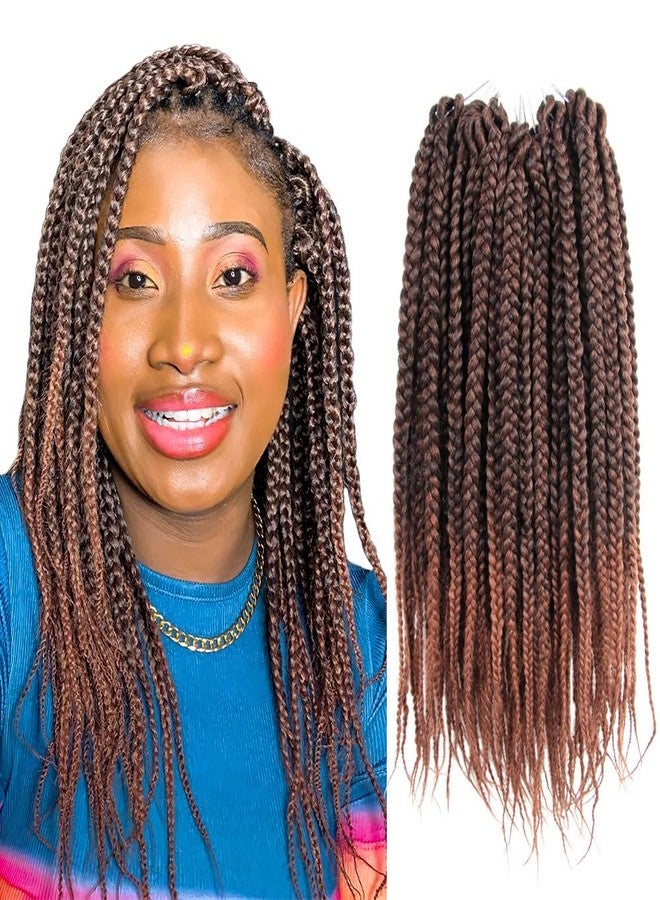 BOHOBABE Box Braids Crochet Hair 10 Inch 8 Packs Prelooped, Short Ombre Crochet Box Braiding Hair (T30) - Image 1