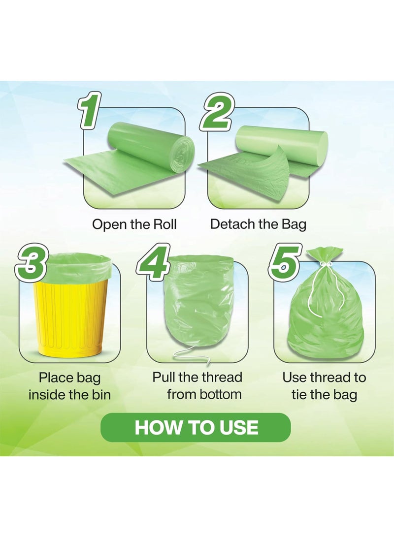 shalimar Shalimar Medium Garbage Bag – 120 Bags (4 Rolls) –  48 x 53 cm – Fits 10 to 15 Gallon Bins – Lavender Fragrance – Leak-Proof Dustbin/Trash Bags – Green  - Image 2