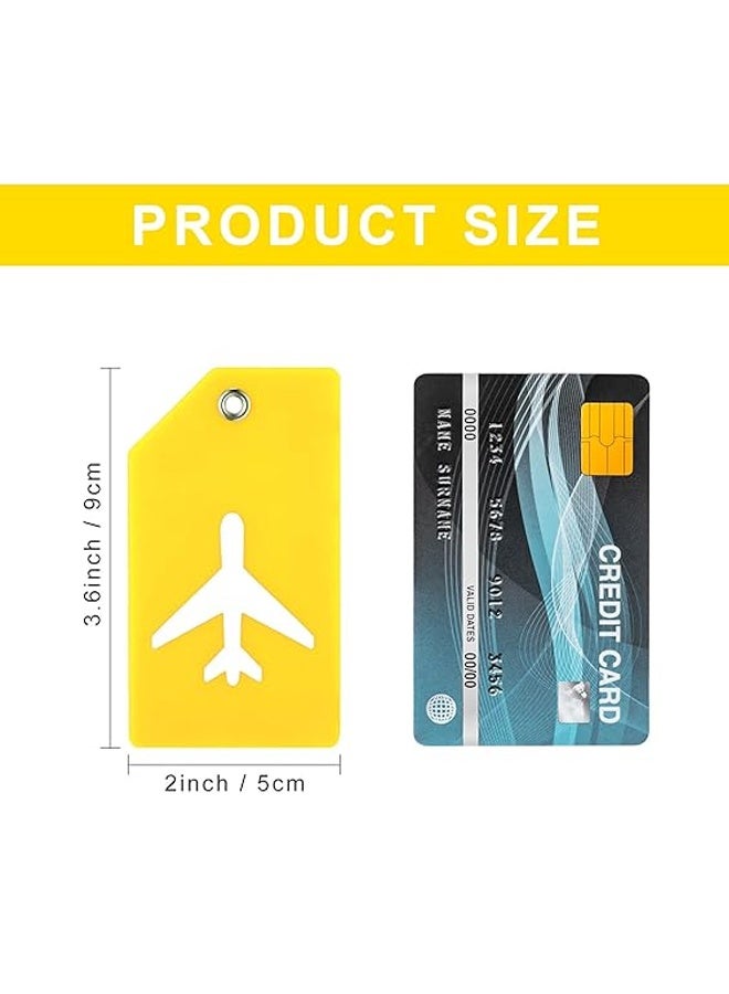 مجموعة من 6 بطاقات تعريف للأمتعة مصنوعة من السيليكون، مناسبة لحقائب السفر، تتضمن بطاقات تعريف مع غطاء جزئي للخصوصية وحلقات من الفولاذ المقاوم للصدأ لحقائب الظهر والحقائب. - Image 2