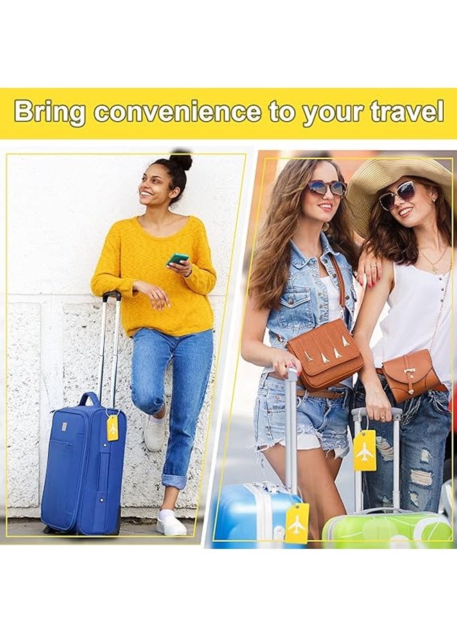 مجموعة من 6 بطاقات تعريف للأمتعة مصنوعة من السيليكون، مناسبة لحقائب السفر، تتضمن بطاقات تعريف مع غطاء جزئي للخصوصية وحلقات من الفولاذ المقاوم للصدأ لحقائب الظهر والحقائب. - Image 4