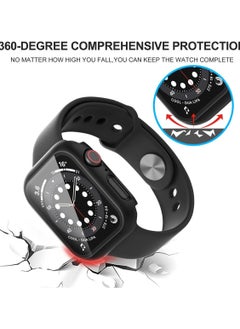 Y&D Tempered Glass Screen Protector Case, 2-Pack for Apple Watch Series 8/7/6/5/4/Series SE/SE 2 45mm All-Around Black  - Image 5