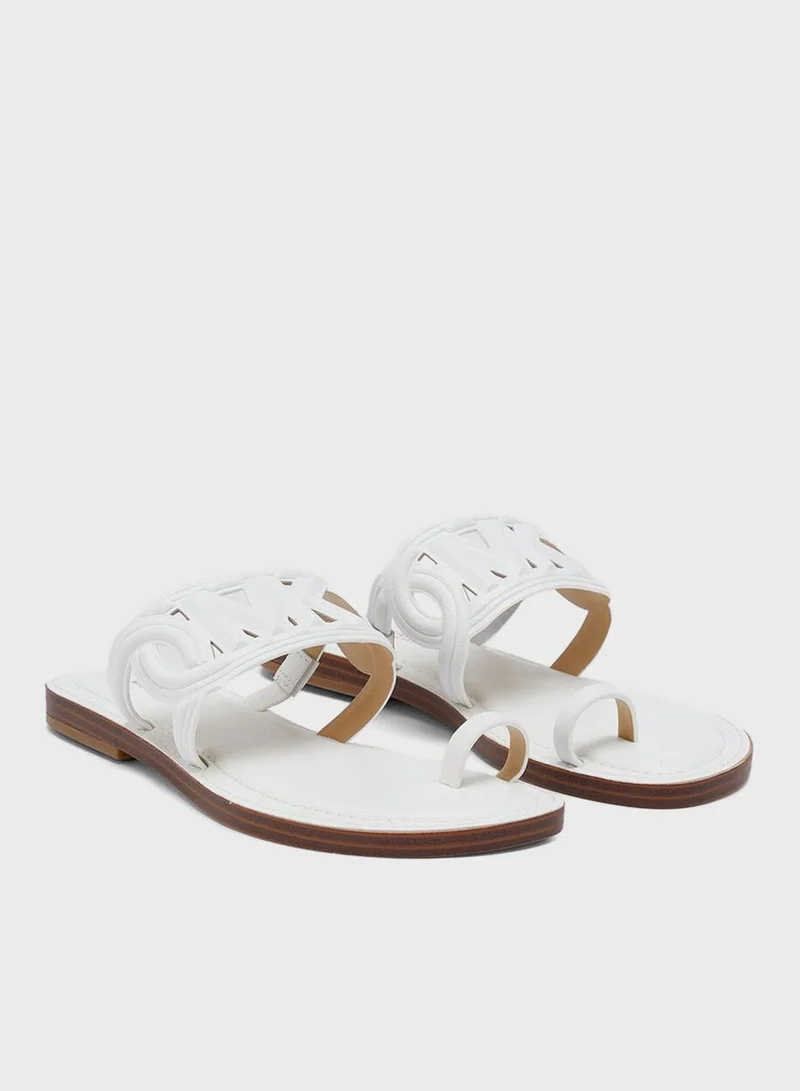 Michael Kors Alma Leather Flat Sandal