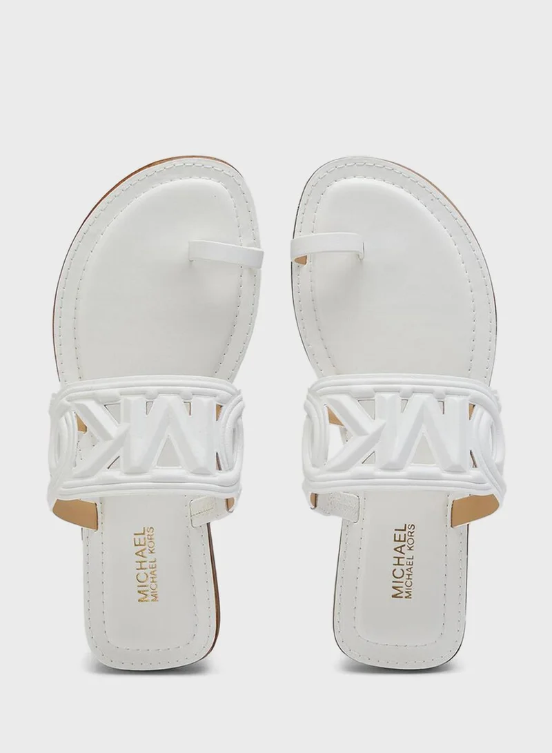 Michael Kors Alma Leather Flat Sandal