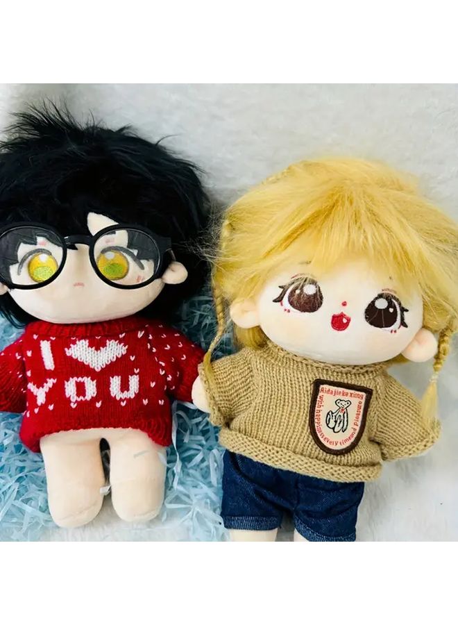 3pcs Sweater And 2 Pants Set For 7.87 Inch Cute Doll Plush - Image 3