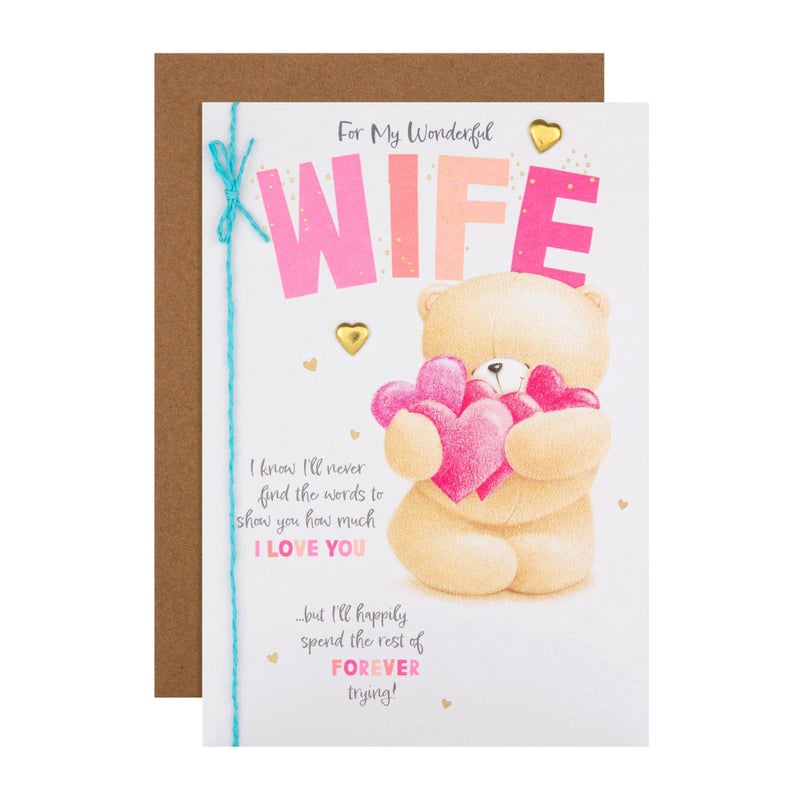 Hallmark Forever Friends For My Wonderful Wife Happy Birthday Greeting Card (15.9 x 22.8 cm) - Image 1