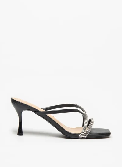 فلورا بيلا Women's Embellished Cross Strap Sandals with Stiletto Heels