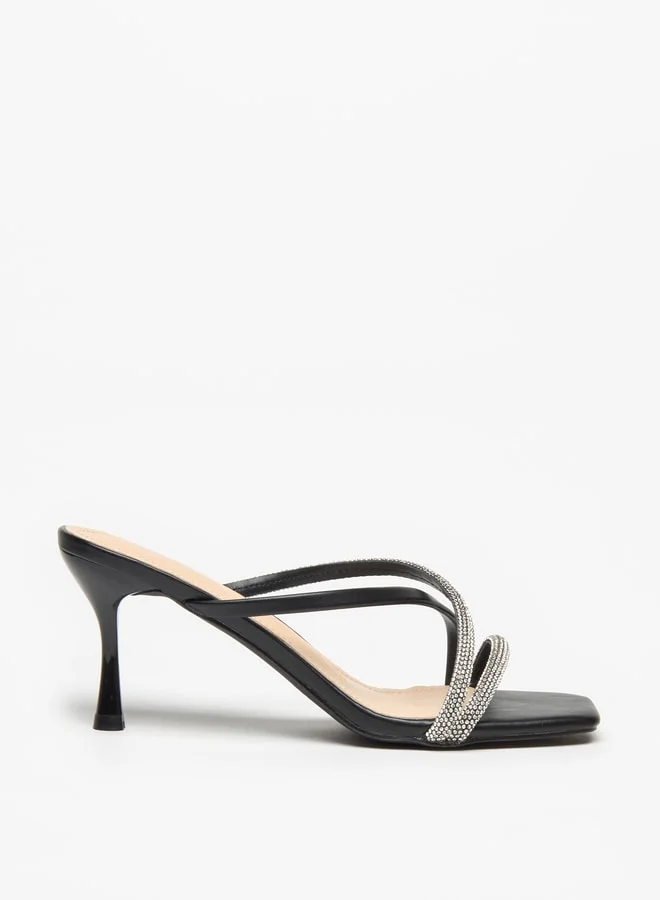 فلورا بيلا Women's Embellished Cross Strap Sandals with Stiletto Heels