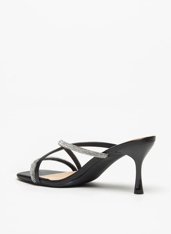 فلورا بيلا Women's Embellished Cross Strap Sandals with Stiletto Heels