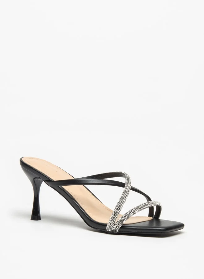 فلورا بيلا Women's Embellished Cross Strap Sandals with Stiletto Heels