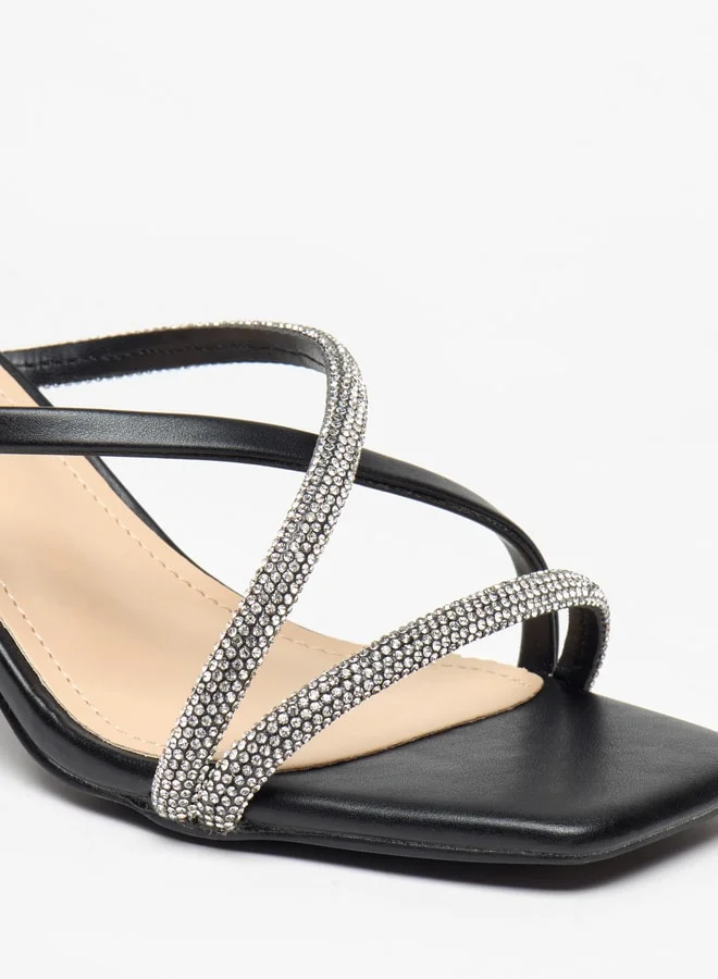 فلورا بيلا Women's Embellished Cross Strap Sandals with Stiletto Heels