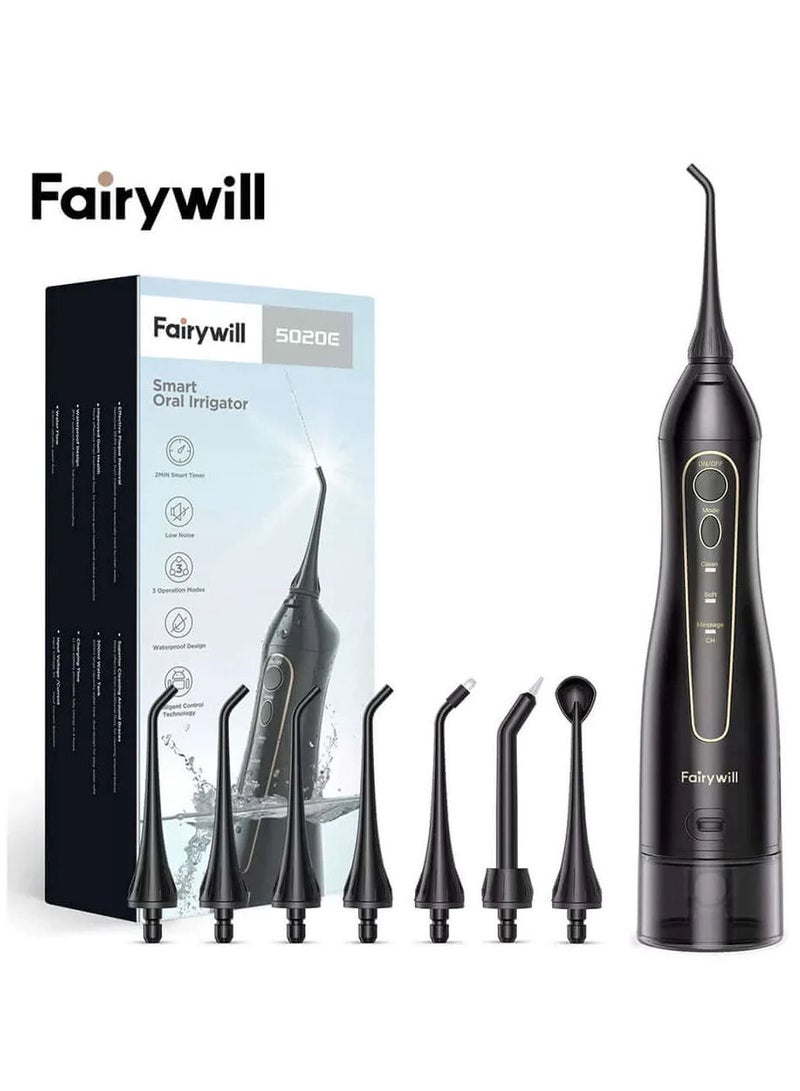 Fairywill Portable Oral Irrigator USB Rechargeable Dental Water Flosser Jet Irrigator Dental Teeth Cleaner 3 Modes 300ML - Image 1