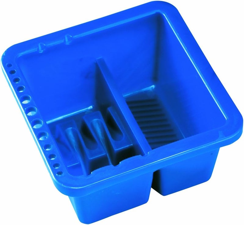 Plaid Brush Basin - Dark Blue, 8.5 x 6.5 x 3.5 Inches