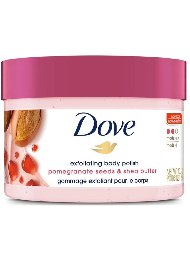 Dove Exfoliating Body Polish Pomegranate Seeds & Shea Butter 298mL - Image 1